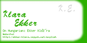 klara ekker business card